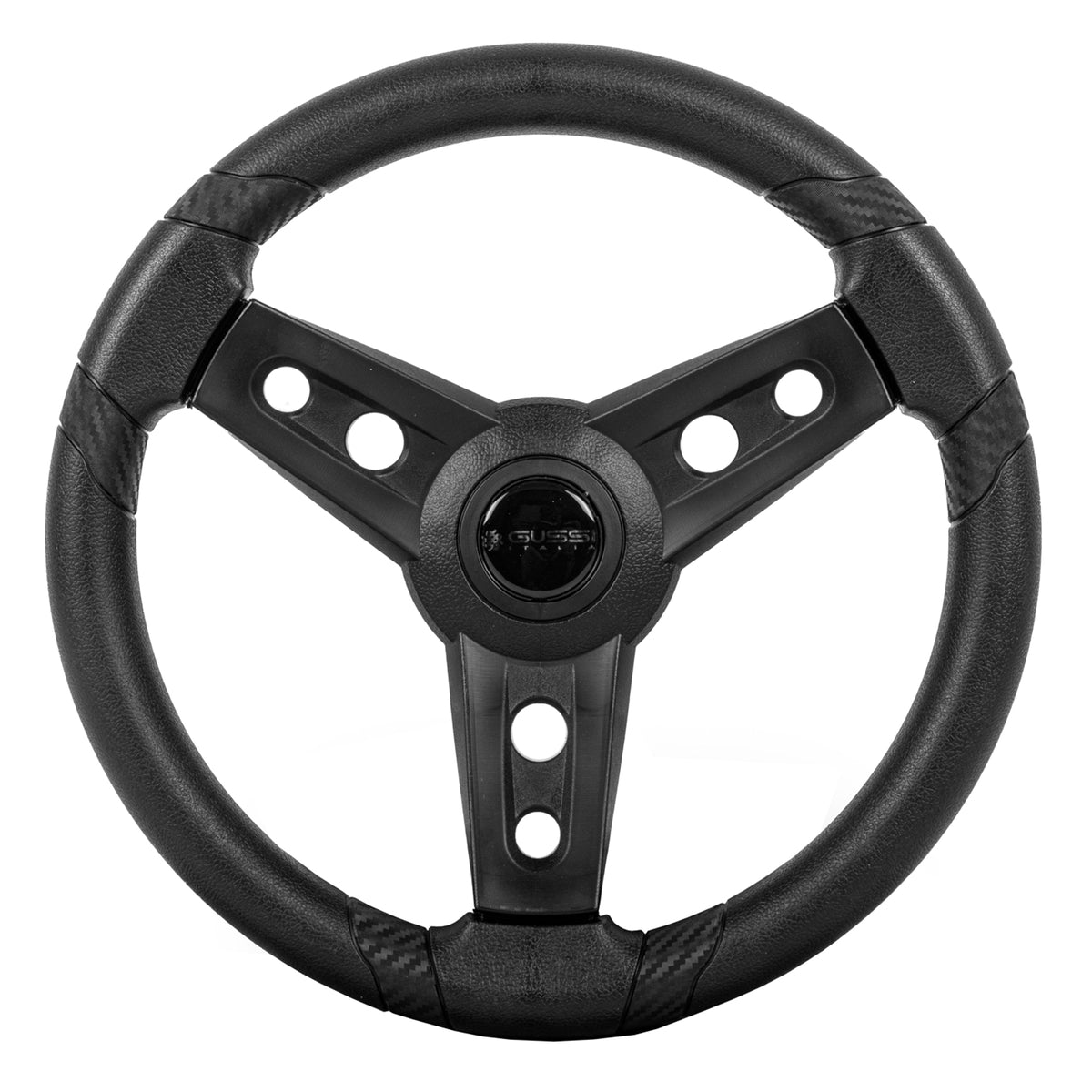 Gussi Italia Lugana Black Steering Wheel Compatible with ICON Golf Car Models & AEV Golf Car Models