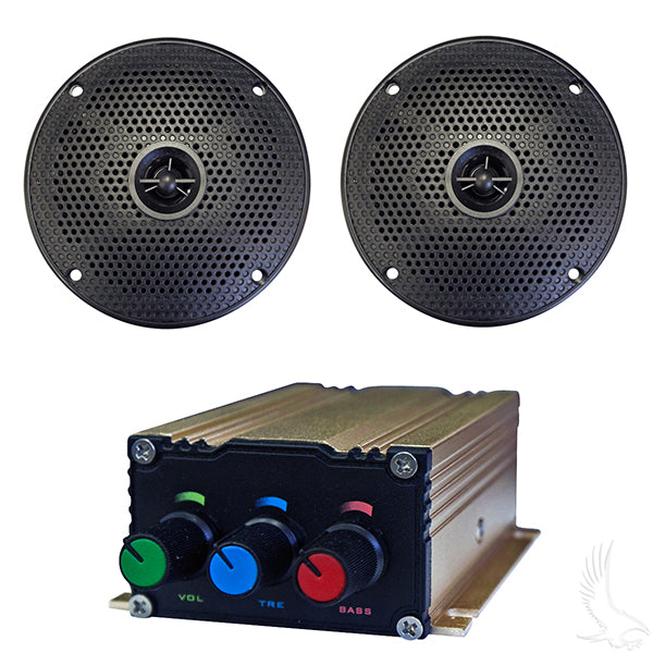 Paquete de audio Bluetooth con amplificador habilitado para Bluetooth y parlantes de 5" PN# RAD-047