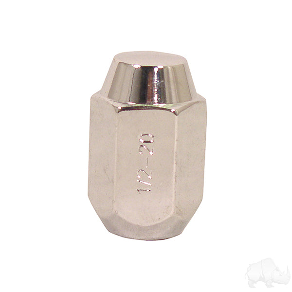 Tuerca de orejeta, cromada, extremo cerrado, estándar, 1/2"-20, diámetro exterior 3/4", PN n.° TIR-937