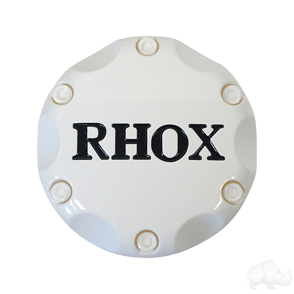 Tapa central, blanca con RHOX negro PN# TIR-RX001-WB