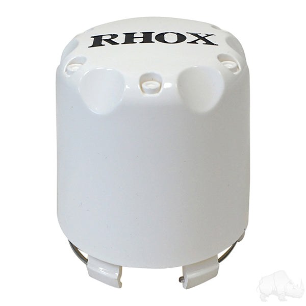 Tapa central, blanca con RHOX negro PN# TIR-RX001-WB