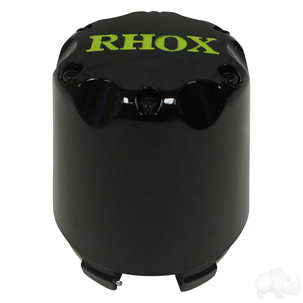 Tapa central, negra con RHOX verde PN# TIR-RX002-BG