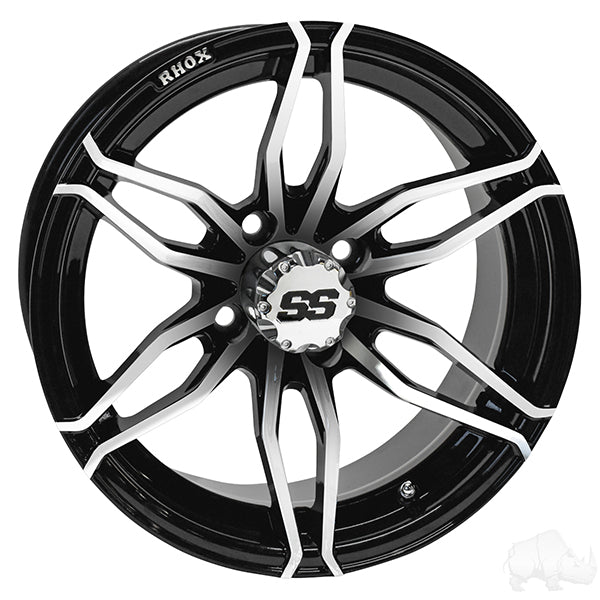 RHOX RX378. Maquinado negro, 14 x 7 ET-25 PN# TIR-RX378