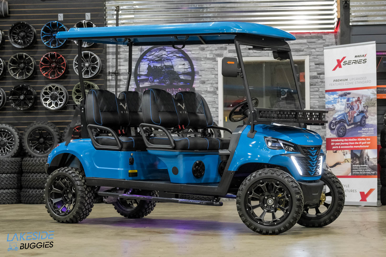 2025 VIBE EV - EV4F  Ocean Breeze Blue 4 Forward Passenger Street Legal Golf Cart -  Vibe EV at LakesideBuggies.com