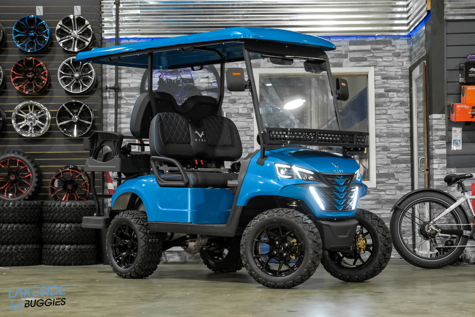 2025 VIBE EV - EV4  Ocean Breeze Blue 4 Passenger Street Legal Golf Cart -  Vibe EV at LakesideBuggies.com