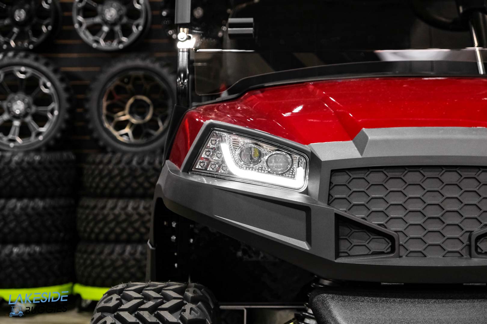 2024 Kodiak Apex Burgundy  4 Passenger Lifted Golf Cart PN# 7V3KSB1D0PG000766 -  Kodiak EV at LakesideBuggies.com