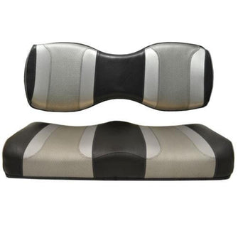 Lakeside Buggies MadJax® Tsunami Black–Liquid Silver w/ Silver Rush Genesis 250/300 Rear Seat Covers- 10-234 MadJax Premium seat cushions and covers