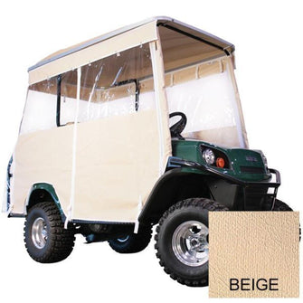 Lakeside Buggies Beige 4-Passenger Track Style Vinyl Enclosure For Club Car Villager w/Monsoon XL Top w/Factory Fold-Down Seat- 63083 RedDot Enclosures
