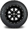 Lakeside Buggies MODZ 12" Assault Glossy Black with Ball Mill Wheels & Street Tires Combo- G1-5201-BB STREET OPTION Modz Tire & Wheel Combos