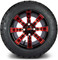 Lakeside Buggies MODZ 12" Tempest Red and Black Wheels & Street Tires Combo- G1-5203-MBR STREET OPTION Modz Tire & Wheel Combos