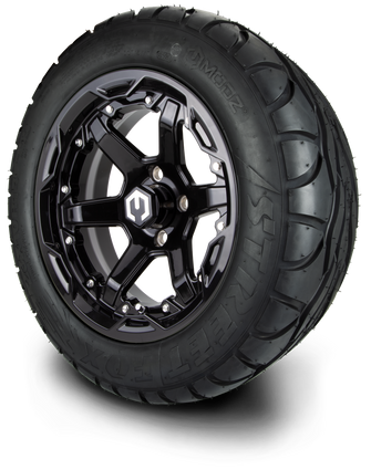 Lakeside Buggies MODZ® 14" Gladiator Glossy Black Wheels with Spikes and Off-Road Tires Combo- GLOSSY BLACK Modz Tire & Wheel Combos