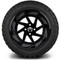 Lakeside Buggies MODZ 14" Fury Glossy Black with Ball Mill Wheels & Off-Road Tires Combo- G1-5414-BB OFF-ROAD OPTION Modz Tire & Wheel Combos