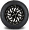 Lakeside Buggies MODZ 14" Carnage Glossy Black with Ball Mill Wheels & Street Tires Combo- G1-5421-BB STREET OPTION Modz Tire & Wheel Combos