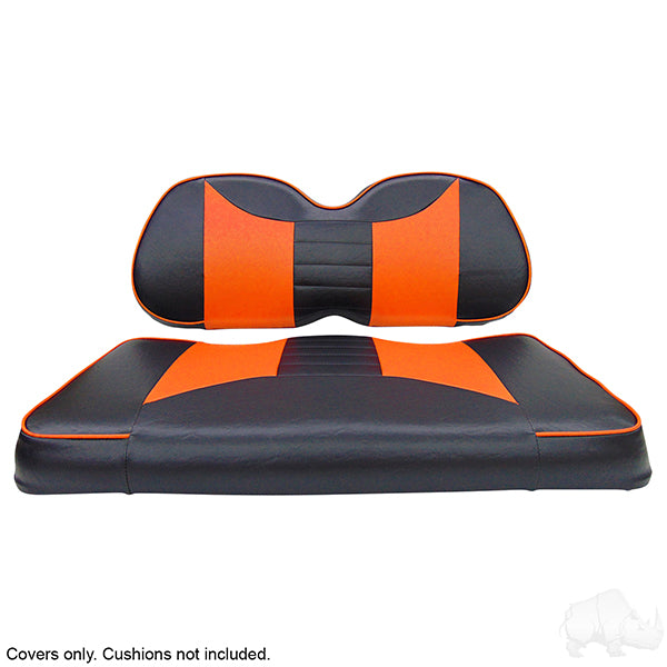 Lakeside Buggies RHOX Front Seat Cover Set, Rally Black/Orange, Club Car Tempo, Precedent 04+- SEAT-031BO-R-CV Rhox NEED TO SORT