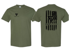 Military Green Men's Fleet Lithium T-Shirt Black Logo Print Fleet Lithium Apparel undefined