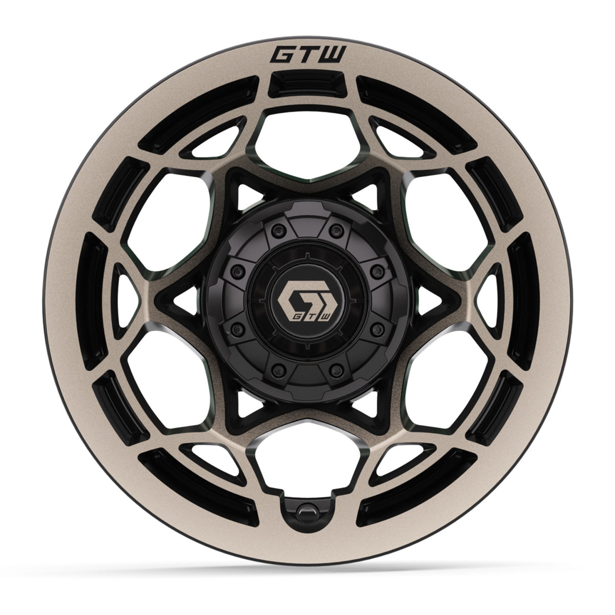 12" GTW Nexus Gloss Black with Satin Bronze Face Wheel