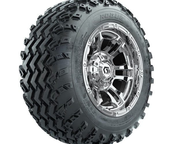 GTW Shogun Chrome 12 in Wheels with 22x11.00-12 Rogue All-Terrain Tires ...