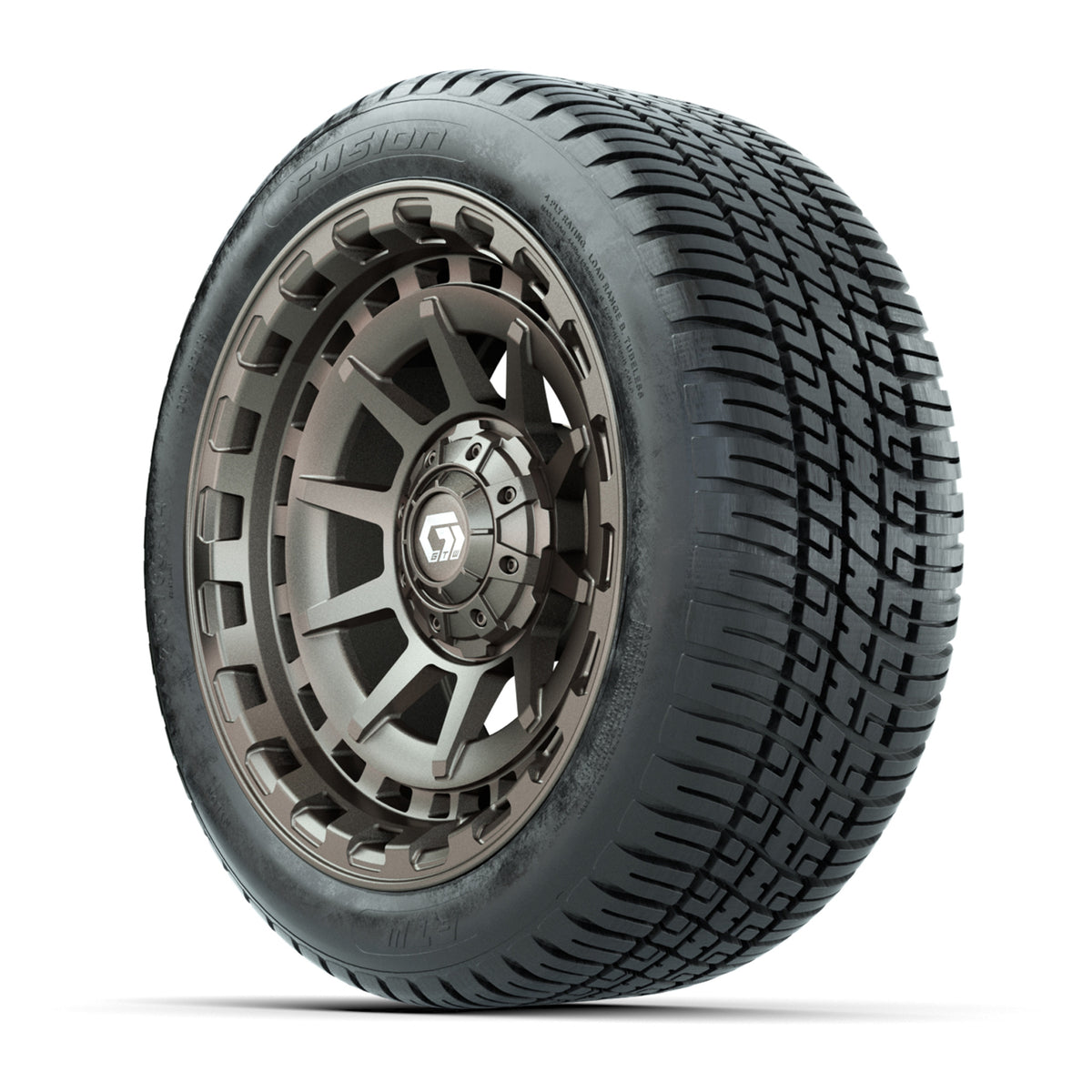 GTW Barricade Satin Bronze 14 in Wheels with 205/30-14 Fusion Street Tires  Full Set