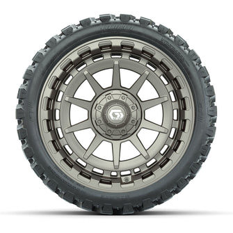 GTW Barricade Satin Bronze 15 in Wheels with 215/40-R15 Fusion GTR Steel Belted Street Tires  Full Set