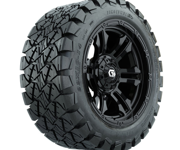 GTW Shogun Gloss Black 14 in Wheels with 22x10-14 Timberwolf All ...