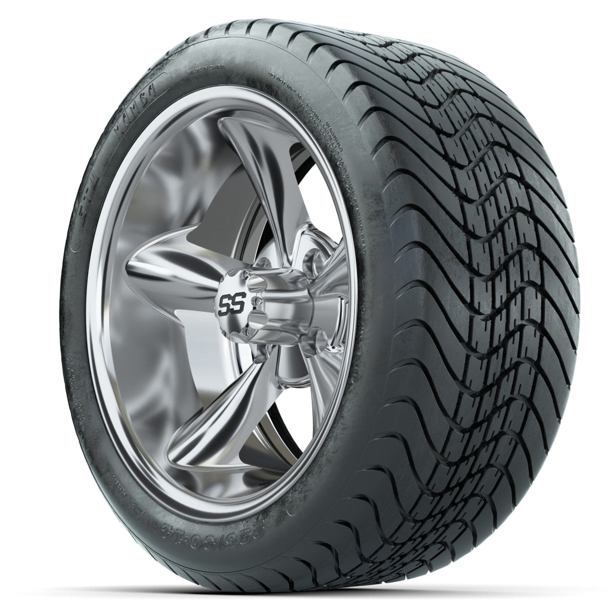 Set of (4) 14 in GTW Godfather Wheels with 225/30-14 Mamba Street Tires
