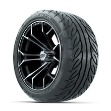 GTW Spyder Machined/Black 14 in Wheels with 225/40-R14 Fusion GTR Street Tires  Full Set