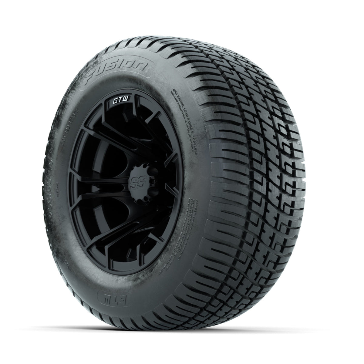 GTW Spyder Matte Black 10 in Wheels with 205/50-10 Fusion Street Tires  Full Set