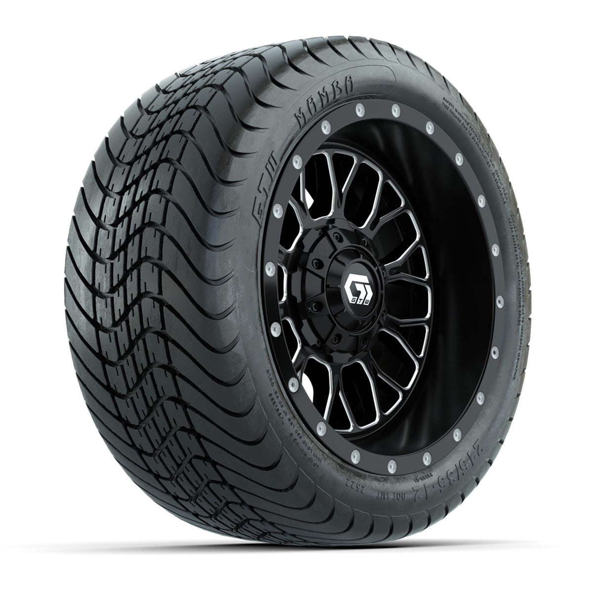 Set of (4) 12 in GTW Helix Machined & Black Wheels with 215/35-12 Mamba Street Tires