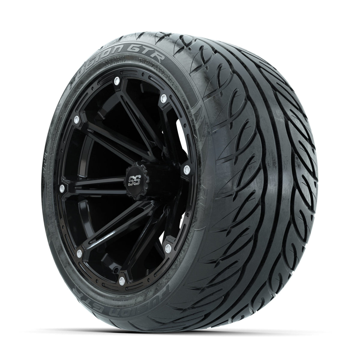 GTW Element Black 14 in Wheels with 225/40-R14 Fusion GTR Street Tires  Full Set