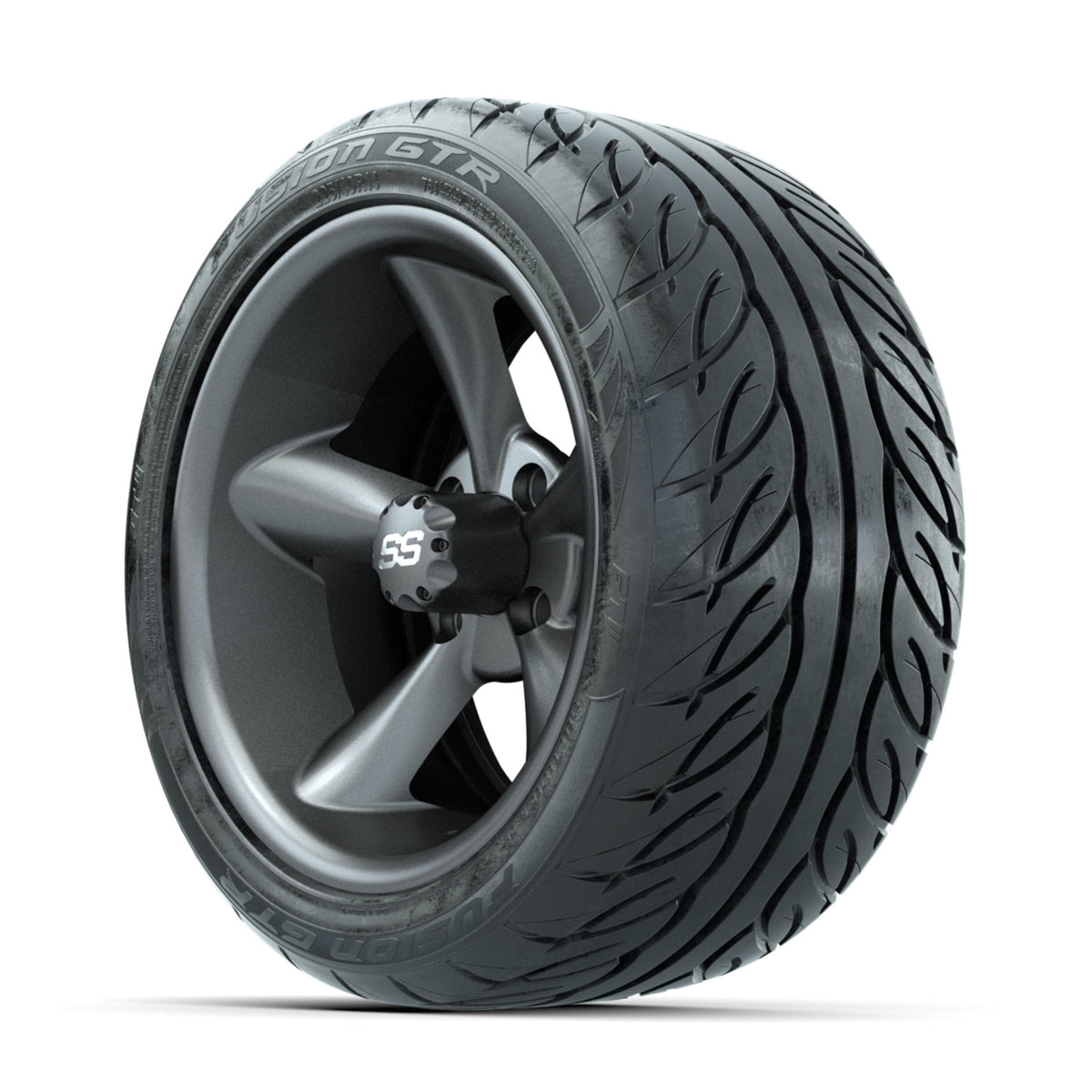 GTW Godfather Matte Grey 14 in Wheels with 225/40-R14 Fusion GTR Street Tires  Full Set
