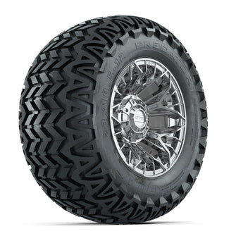 Set of (4) 12 in GTW Stellar Chrome Wheels with 23x10.5-12 Predator All-Terrain Tires
