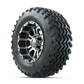 GTW Omega Machined/Black 12 in Wheels with 23x10.00-12 Rogue All Terrain Tires  Full Set