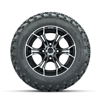 GTW Spyder Machined/Black 12 in Wheels with 22x11.00-12 Rogue All Terrain Tires  Full Set