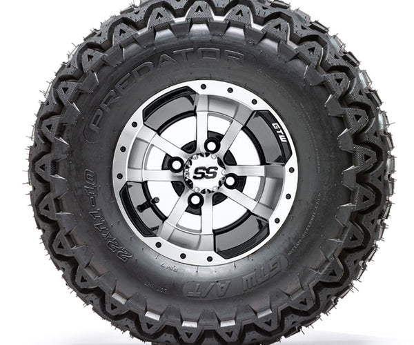 10” GTW Storm Trooper Black and Machined Wheels with 22” Predator A/T ...