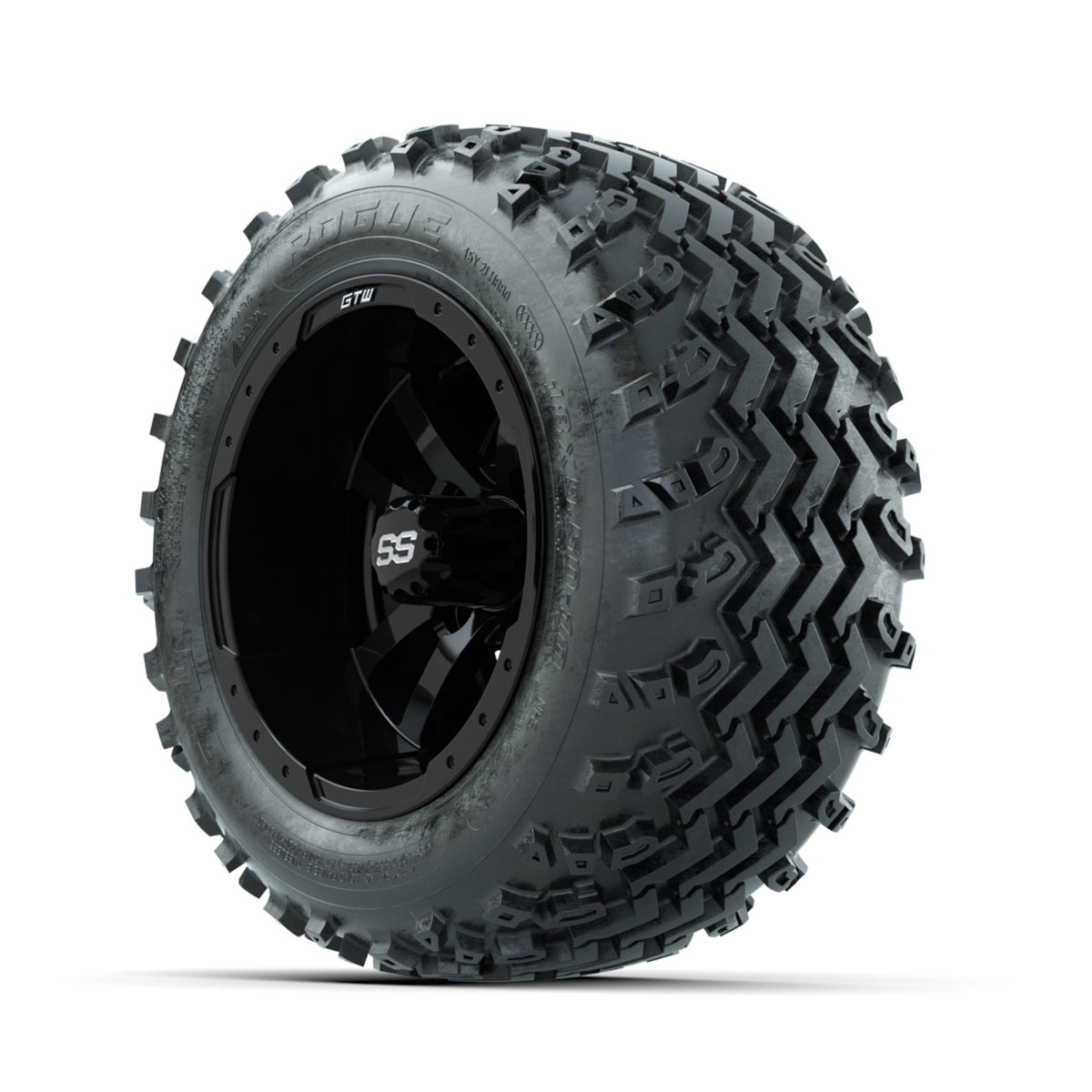 GTW Storm Trooper Black 10 in Wheels with 18x9.50-10 Rogue All Terrain Tires  Full Set