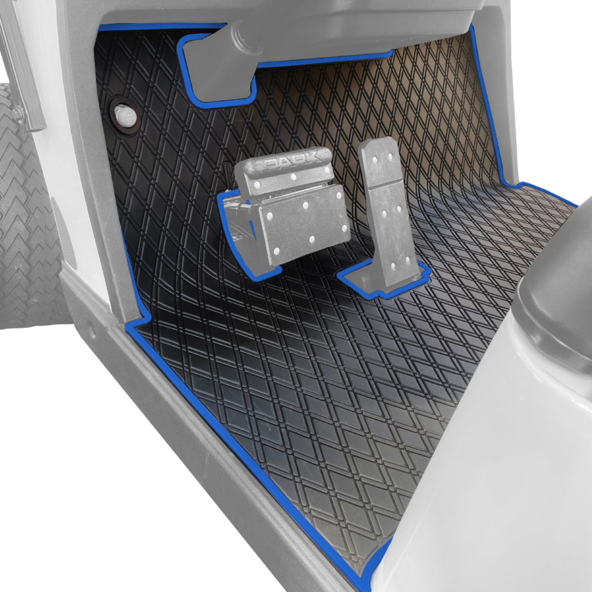 Xtreme Floor Mats for EZGO TXT / Workhorse / Express S4 / Valor / Cushman / Navitas (TXT Frame) - Black/Blue