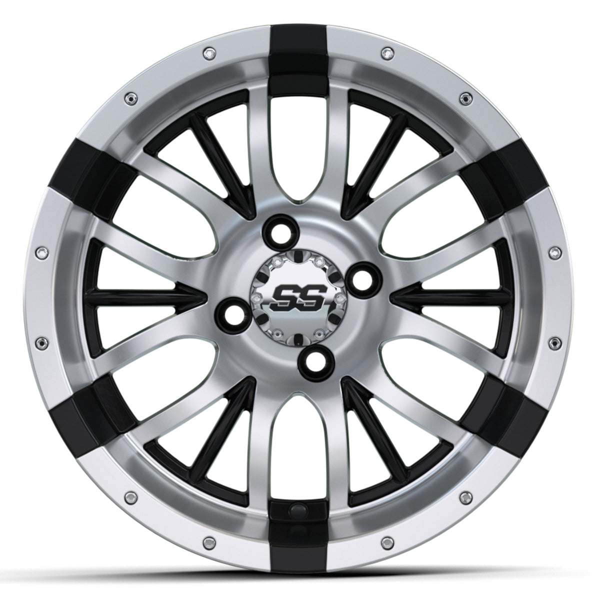 GTW Diesel Machined Silver and Black Wheel - 14 Inch