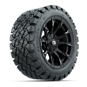 GTW Diablo Gloss Black/Machined 14 in Wheels with 22x10-14 Timberwolf All-Terrain Tires  Full Set