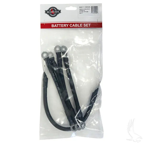 Battery Cable SET, Includes (1) 12" (4) 7" 4 gauge, E-Z-Go Med/TXT 94+ Redhawk 