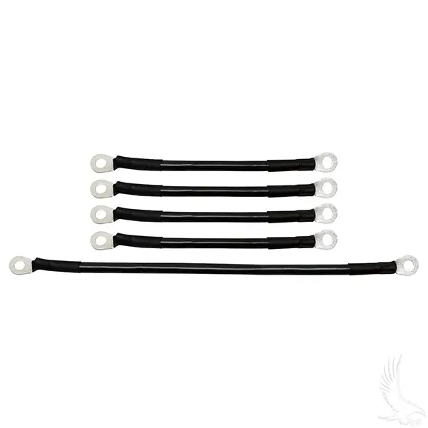 Battery Cable SET, Includes (1) 12" (4) 7" 4 gauge, E-Z-Go Med/TXT 94+ Redhawk 