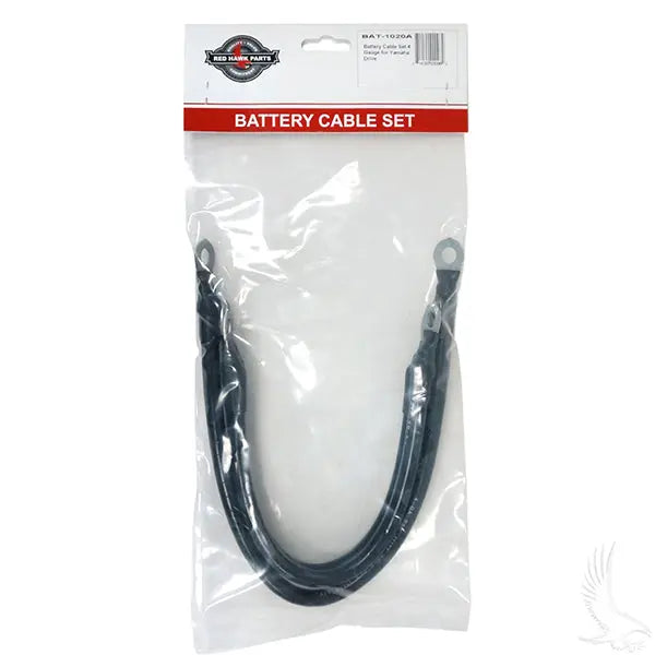 Battery Cable SET, Includes (1) 16" (2) 12" 4 gauge with 12V Batteries, Yamaha Drive Redhawk 