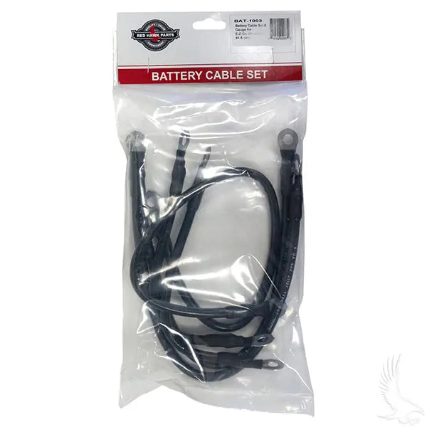 Battery Cable SET, Includes (1) 21" (2) 16" (2) 9" 6 gauge, E-Z-Go Marathon 94 & down Redhawk 