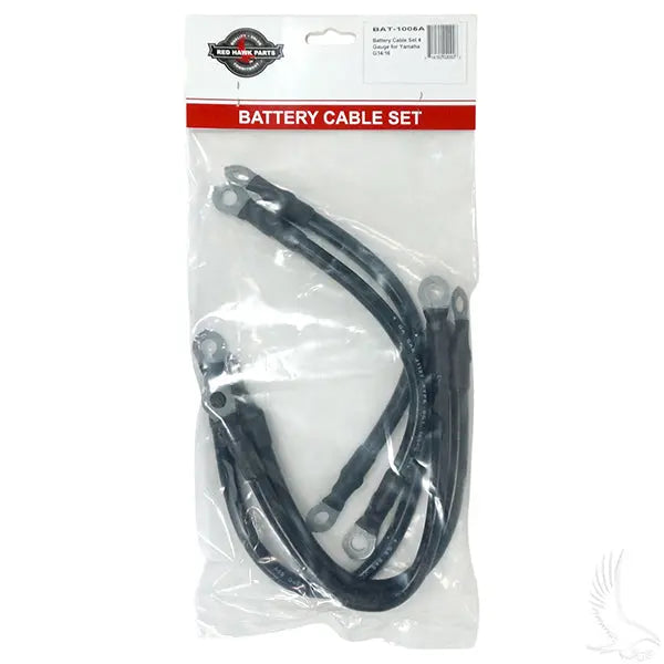 Battery Cable SET, Includes (3) 12" (2) 9" 4 gauge, Yamaha G14/G16 36V 94+ Redhawk 