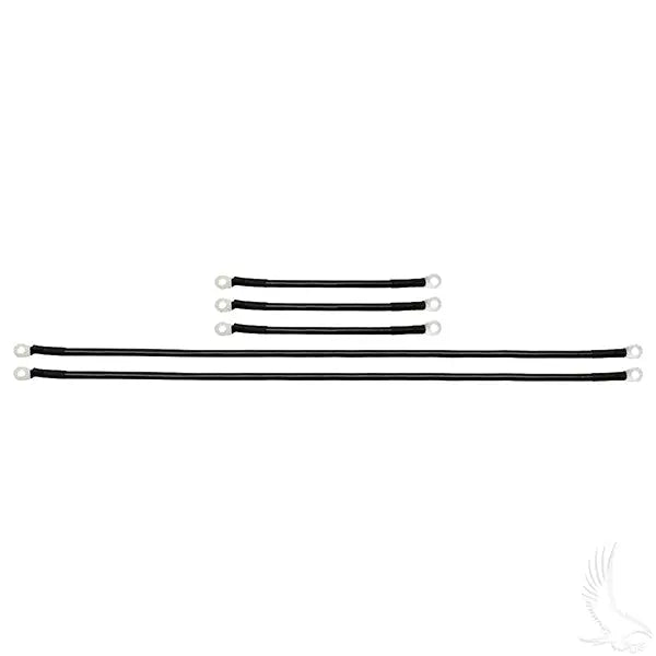 Battery Cable SET, Includes (3) 9" and (2) 26" 4 gauge, Yamaha Drive w/ 8V Batteries Redhawk 