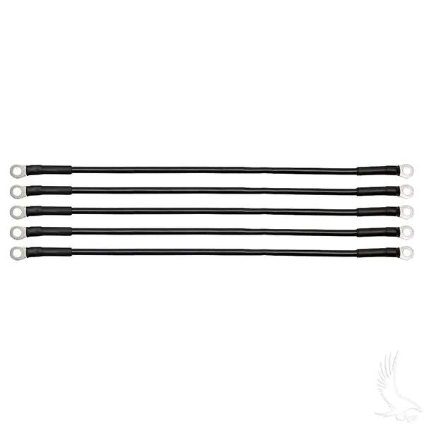Battery Cable, PACK OF 5, 16" 6 Gauge Black Redhawk 