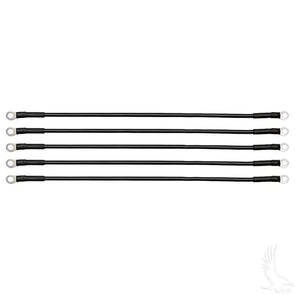 Battery Cable, PACK OF 5, 18" 6 Gauge Black Redhawk 