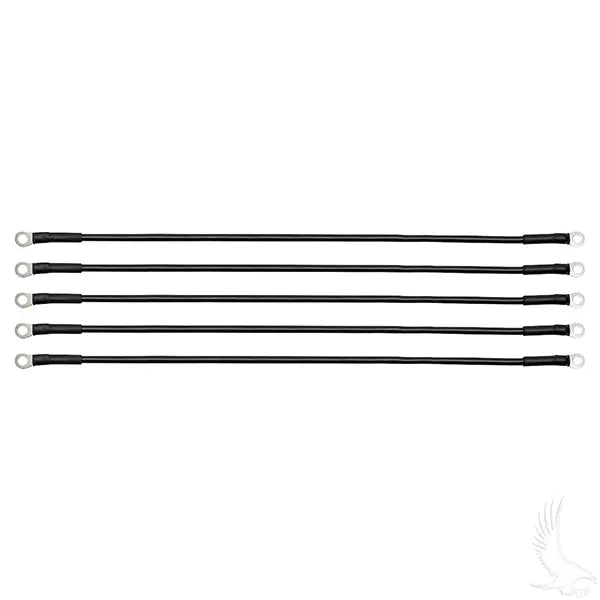Battery Cable, PACK OF 5, 21" 6 Gauge Black Redhawk 
