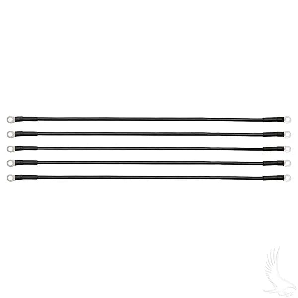 Battery Cable, PACK OF 5, 23" 6 Gauge Black Redhawk 