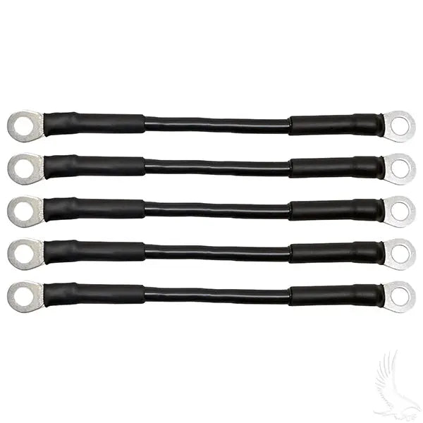 Battery Cable, PACK OF 5, 7" 6 Gauge Black Redhawk 