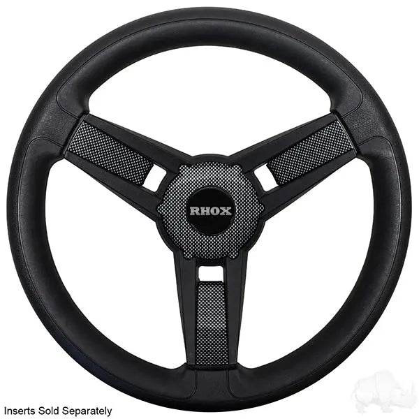 Giazza Steering Wheel, Black, Club Car Tempo, Onward, Precedent Hub Redhawk 
